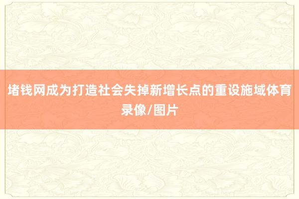 堵钱网成为打造社会失掉新增长点的重设施域体育录像/图片