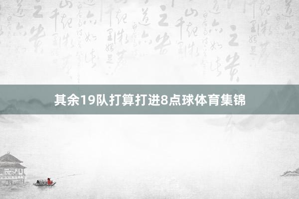 其余19队打算打进8点球体育集锦